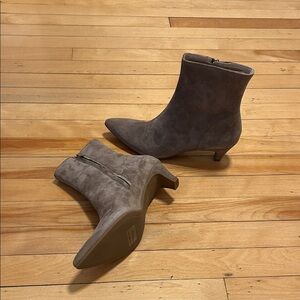 Paul Green Taupe Soft Suede Ankle Kitten Heel Booties